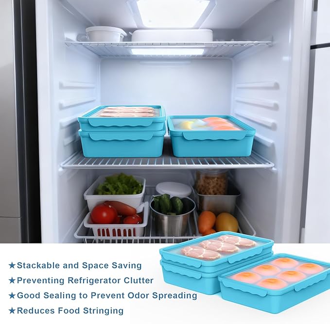 2 Piece Food Storage Containers with Lids,Reusable Large Fruit and Veggie Savers, Meal Prep Containers,Suitable for Storing Food in the Kitchen Refrigerator and Snacks in the Living Room