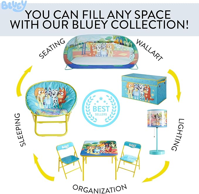 Bluey Collapsible Storage Trunk Durable Fabric Chest with Soft Lid, 28.5"x14.5"x16",Kids Room Organizer
