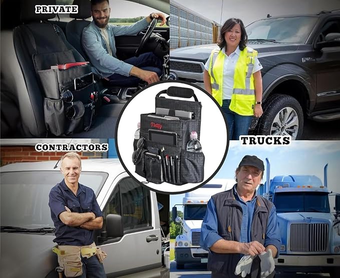 Tidify Back Seat Car Organizer with Dedicated Tablet and Laptop Storage Stabilizing Side Straps Soft Adjustable Shoulder Strap and Hardened Buckles Your Office Away from Office