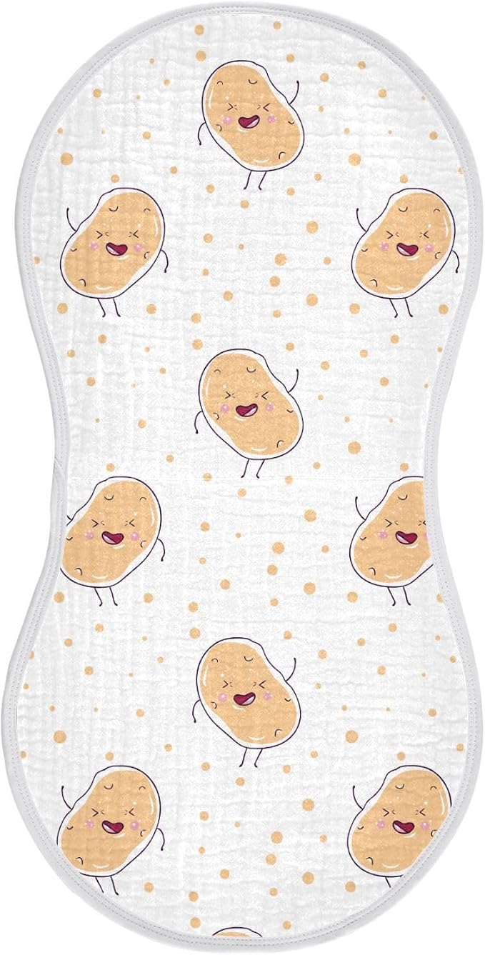 vvfelixl Kawaii Potatoes Burp Cloths for Baby Boy Girls Baby Washcloths Burp Rags 1 Pack