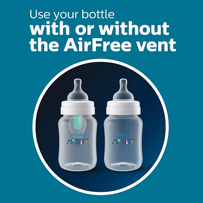 Philips Avent Anti-Colic Baby Bottles, 11oz, with Flow 3 Nipples, 3m+, 4pk, Clear, SCY106/04 (Pack of 6)