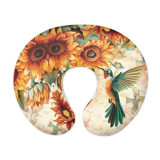 Sunflower Hummingbird Nursing Pillow Cover for Infant Snug, Breastfeeding Pillow Slipcover for Baby Girls/Boys, Soft Snug Fits On Newborn Feeding Pillow Case