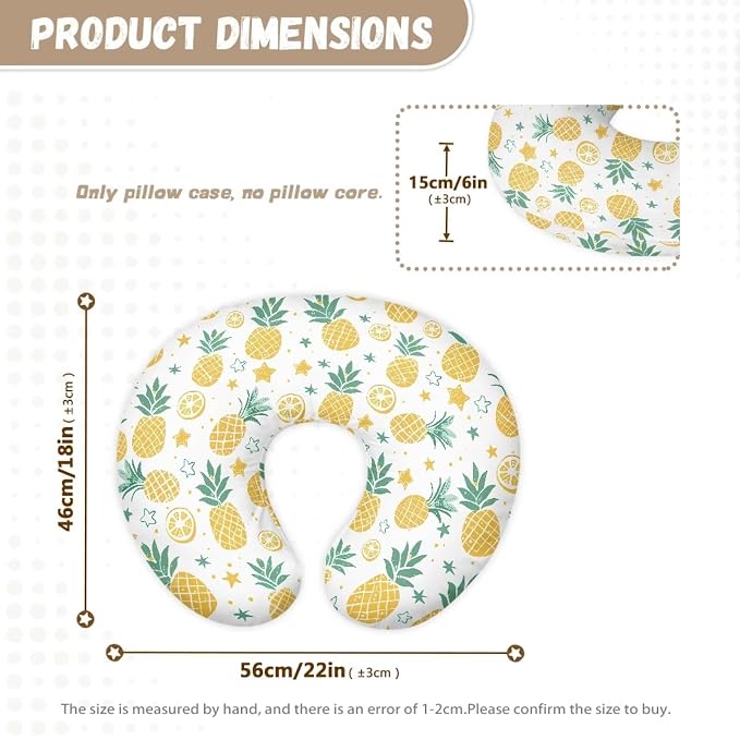 Pineapple Nursing Pillow Covers for Breastfeeding Pillow, Cozy Nursing Slipcover Breastfeeding Pillow Covers for Breastfeeding Mom