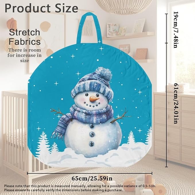 Blue Snowman Nursing Pillow Cover Breastfeeding Pillow Slipcover for Baby Boys & Girls Nursing Pillow Case for Newborn Soft Fabric Fits Snug On Infant Pillow Not Included