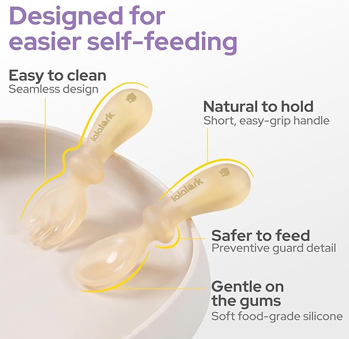 3-in-1 Baby Suction Plates with Spoon & Fork, Premium PPSU Stage-Based Toddler Dinnerware, Bottle-Grade, Silicone Divided Dishes for Self Feeding 6M-3Y, BPA Free Stain Resistant, Dishwasher Safe