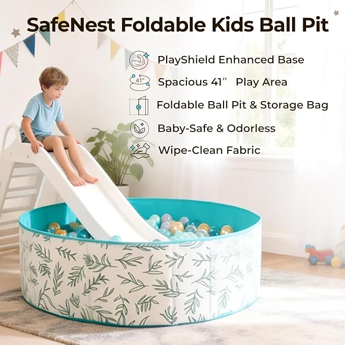 40Inch Kids Ball Pit, Foldable & Portable & Reusable Balls Pool for Toddlers,Playpen/Fence for Baby, Play Pool for Dog, Indoor & Outdoor Use, Oversized