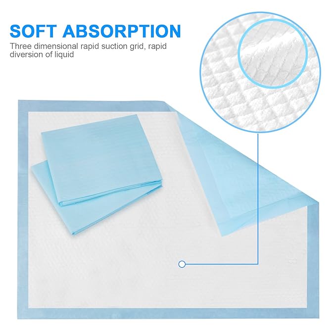 Baby Disposable Changing Pad, 100Pack Soft Waterproof Mat, Portable Diaper Changing Table & Mat, Leak-Proof Breathable Underpads Mattress Play Pad Sheet Protector(13'' 18'')