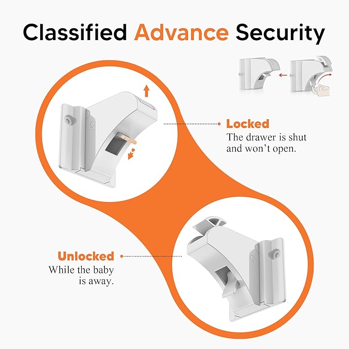 Magnetic Cabinet Locks Baby Proofing (20 Locks + 2 Keys) ??Child Proof Cabinet Locks with Easy Adhesive Installation ??Child Safety Locks for Kitchen, Cabinets & Drawers with Optional Screws
