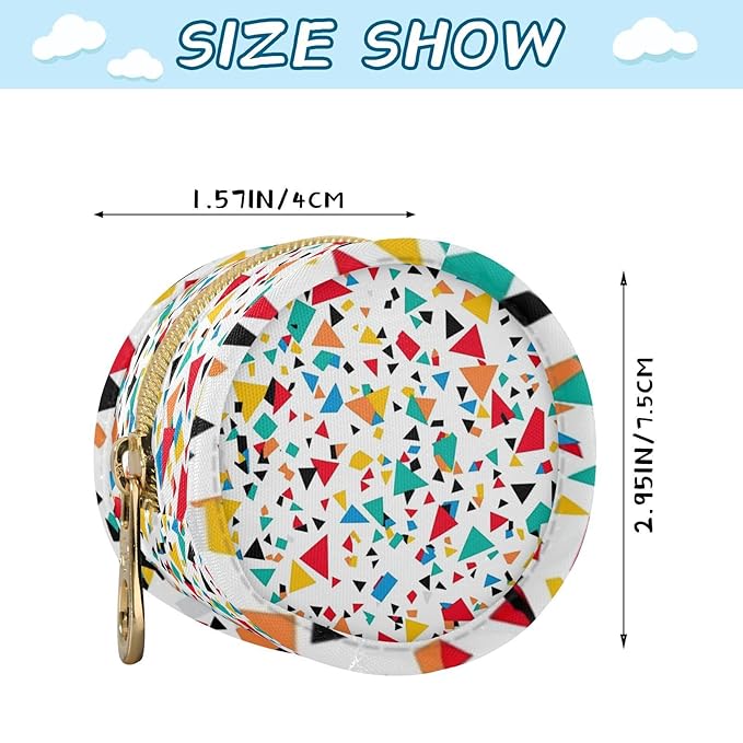 Pacifier Holder with Clip Pacifier Case for Diaper Bag Round Baby Pacifier Pouch Box Bag Portable Traingle Square Geometric