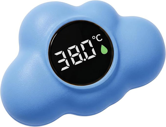 Bath Water Thermometer, Digital Baby Bath Thermometer, 3-Color Temperature Alert Floating Cloud Shape for Newborns, Blue, Water, Baby