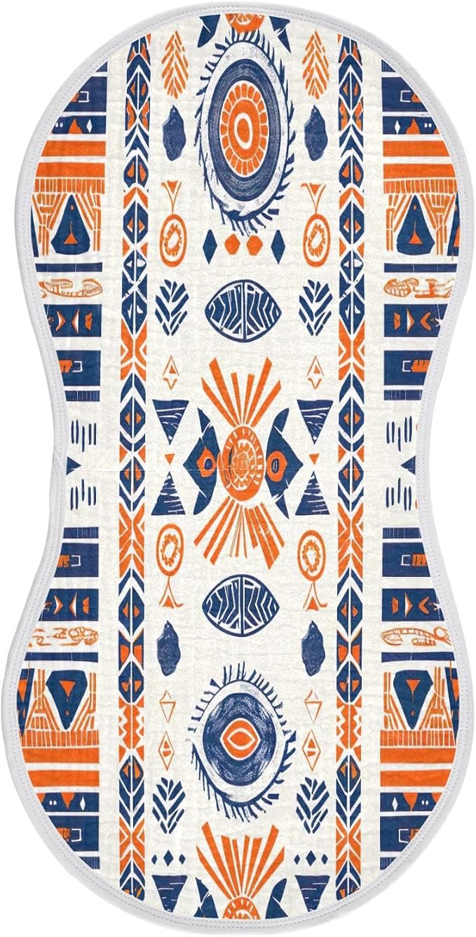 Native American Tribal Muslin Baby Burp Cloths - Super Absorbent and Soft Burping Rags - Cotton Burp Clothes Set for Boys and Girls, 1 Pack