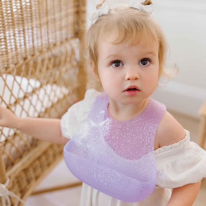 Magnetic Silicone Baby Bib ??Waterproof, Dishwasher Safe, BPA Free Food-Grade, Feeding Bib for Infants and Toddlers