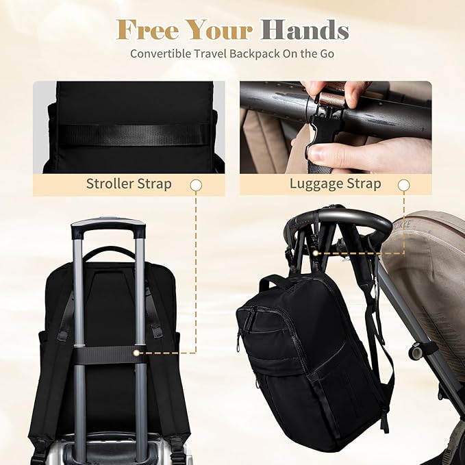 Diaper Bag Backpack,Baby Bag Backpack with Changing Station,Waterproof Large Diaper Bag for Baby Boy Girls,Pañaleras Para bebe with 15 Pocket,2 Insulated Pockets,Black