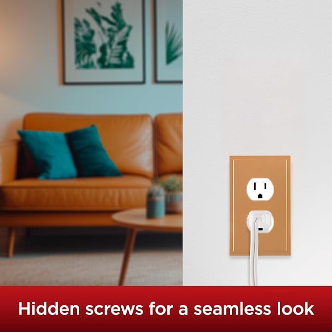 UltraPro Screwless Duplex Receptacle Wallplate, 1-Gang ??Modern Snap-On Cover, Child-Safe, Durable Polycarbonate, Easy DIY Installation ??Brushed Bronze ??85748