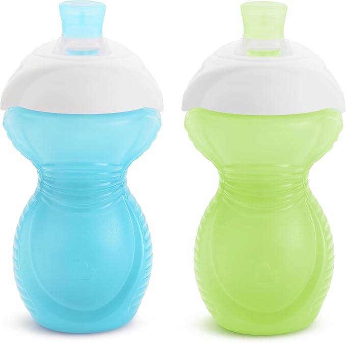 Munchkin® Click Lock??Bite Proof Sippy Cup, 9 Ounce,2 Count (Pack of 1), Plastic, Blue/Green