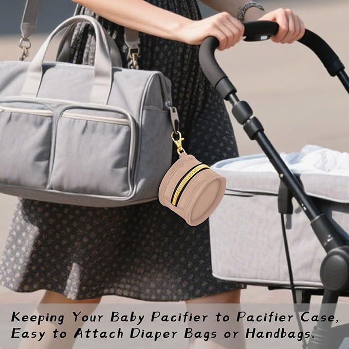Dusty Rose Pacifier Holder Case for Newborns Portable Travel Pacifier Storage Container for Diaper Bags