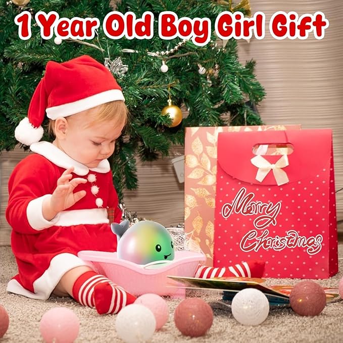 Gigilli Baby Bath Toys, Bath Toys for Kids Ages 1-3, 1 2 3 Year Boy Girl, Pool Water Toy Baby 6-12-18 Months, Light Up Whale Bath Toy Sprinkler Toddler Birthday Bathtub Fountain Pool Water Toy