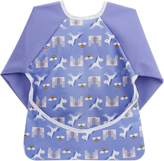Infant Toddler Baby Waterproof Sleeved Bib, Bib with Sleeves&Pocket, 6-24 Months