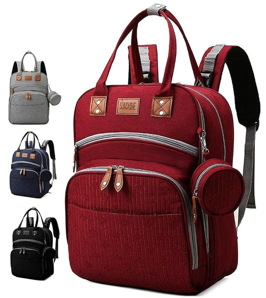 Diaper Bag Backpack, Travel Baby Bags with Stroller Straps, Maternity Back Pack for Baby Large Internal Storage 13 Pockets for Mom and Dad (Red)