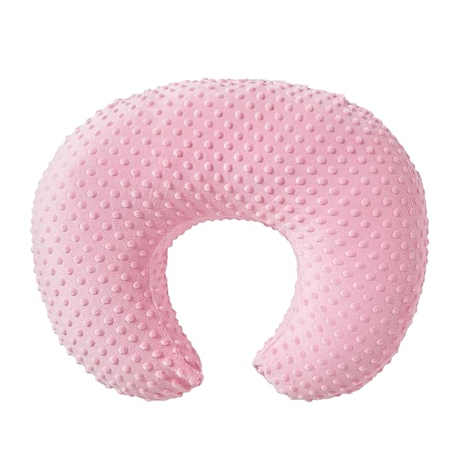 ESEN Baby Nursing Pillow and Body Positioner for Breast Feeding and Bottle Feeding, Ultra Soft Baby Breastfeeding Pillows with Removable Nursing Pillow Cover for More Support for Mom and Baby (Pink)