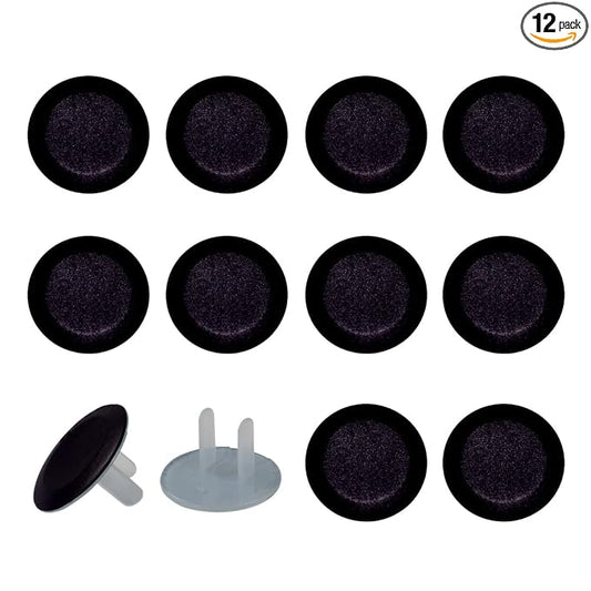 Pure Black Color Outlet Covers for Electrical Power Baby Proofing Wall Socket Protector Child Proof Outlet Protector - Electrical Insulation