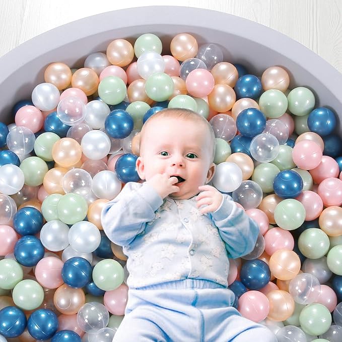 STARBOLO Ball Pit Balls for Toddlers Pack of 100 200 500 - BPA&Phthalate Free Non-Toxic Crush Proof Soft Plastic Balls for 1-5Years Old Toddlers Girl Kids Birthday Pool Playpen Tent Party