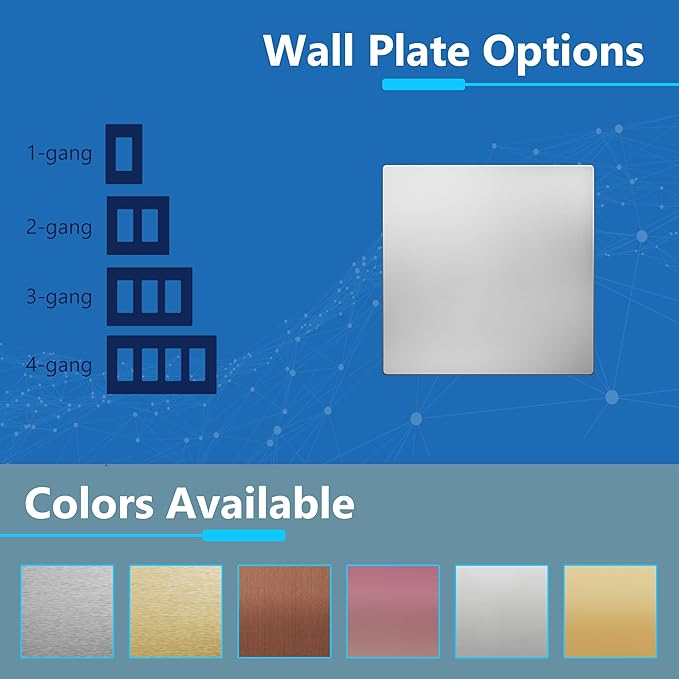 LIDER Double Blank Screwless Metal-Surface Wall Plate, Temperature and Impact Resistant, Stainless Steel, Modern Decoration Upgrade, Mid-Size 2-Gang 4.88??x 4.92?? Polished Chrome