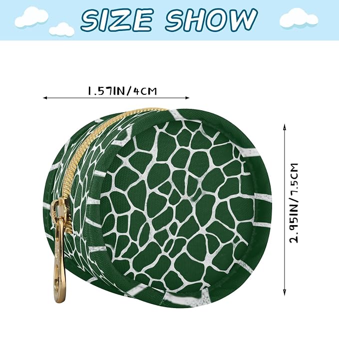 Pacifier Holder with Clip Pacifier Case for Diaper Bag Round Baby Pacifier Pouch Box Bag Portable Deep Green and White Giraffe Texture01