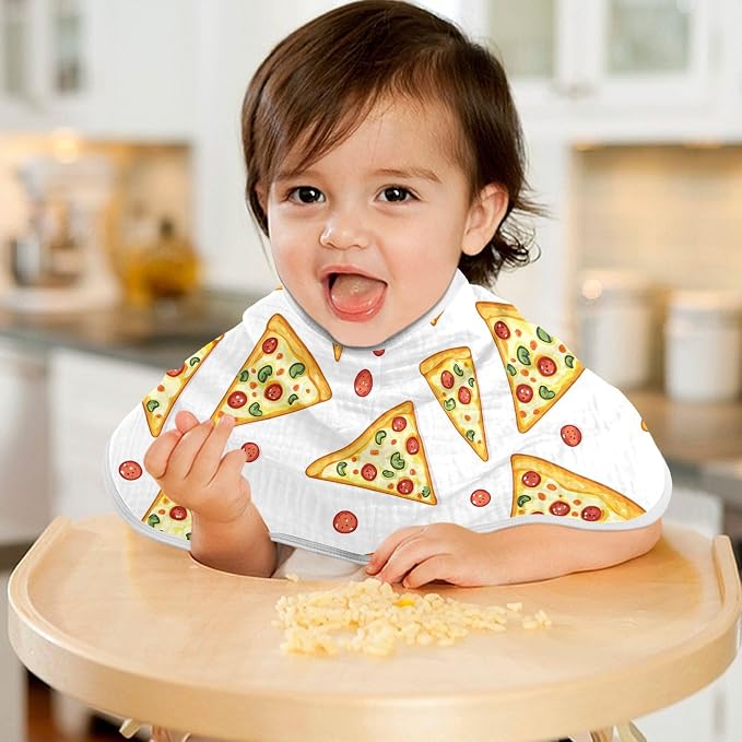 vvfelixl Delicious Sliced Pizza Burp Cloths for Baby Boy Girls Baby Washcloths Burp Rags 1 Pack