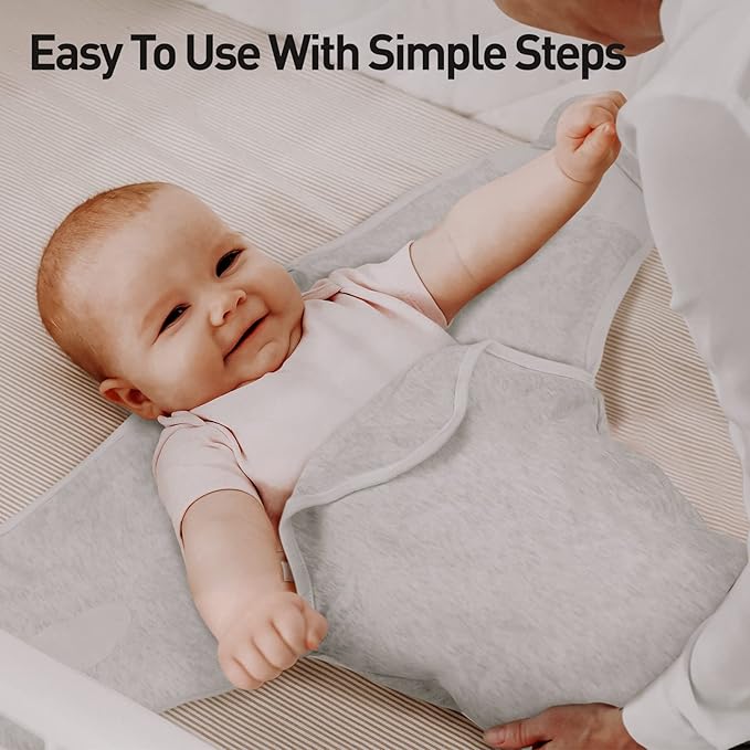 Organic Baby Swaddle Sleep Sacks, 2-Pack Swaddles for Newborns Baby Essentials, Infant 0-3 Months, 100% Cotton Soft & Snug Adjustable Wrap Nursery Swaddling Blankets Improves Sleep