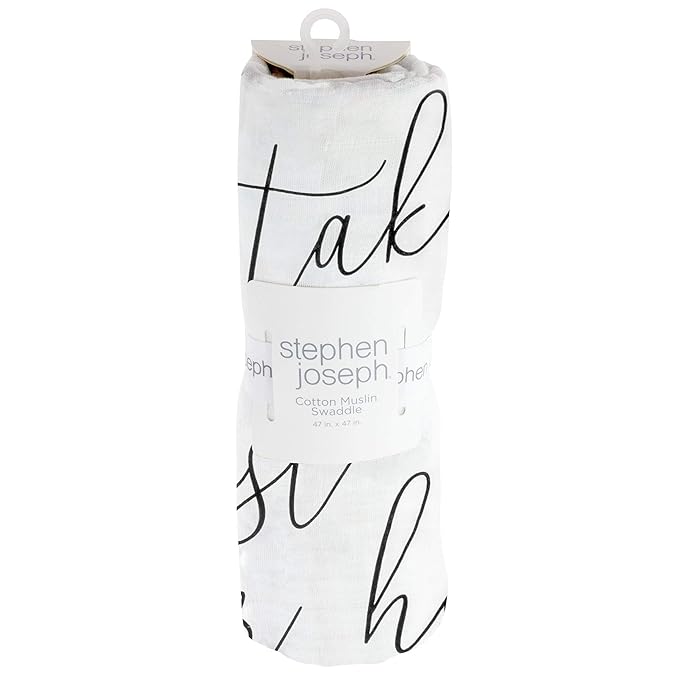 Stephen Joseph, Muslin Swaddle Blanket for Baby Girls and Boys, 100% Cotton Baby Swaddle Wrap, 47 x 47 inches