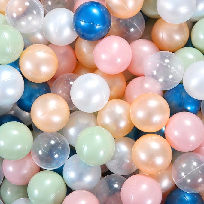 STARBOLO Ball Pit Balls for Toddlers Pack of 100 200 500 - BPA&Phthalate Free Non-Toxic Crush Proof Soft Plastic Balls for 1-5Years Old Toddlers Girl Kids Birthday Pool Playpen Tent Party