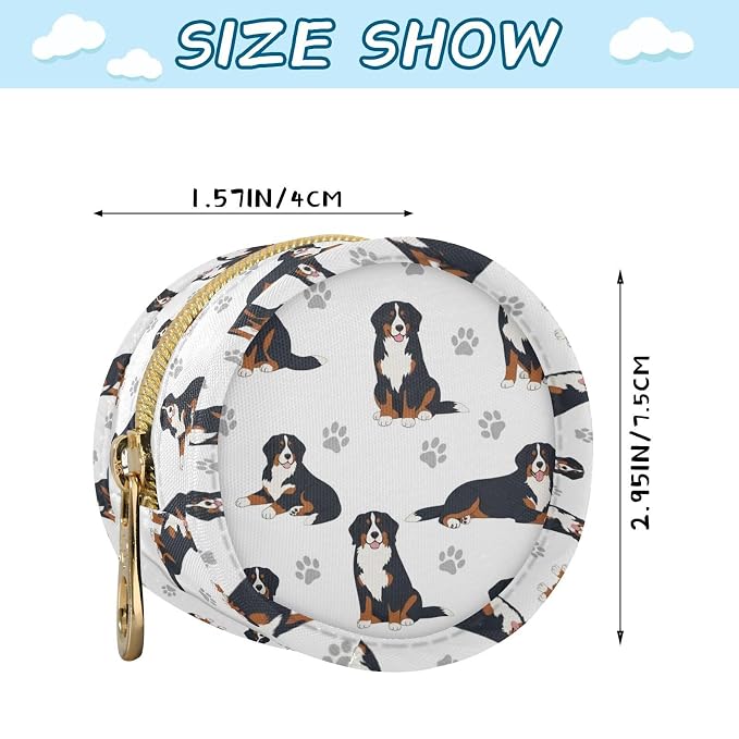 Berner Dog Paw White Print Pacifier Holder Case with Clip Paci Holder Pacifier Storage Case Container Portable for Diaper Bag Newborn Girl Boy Essentials