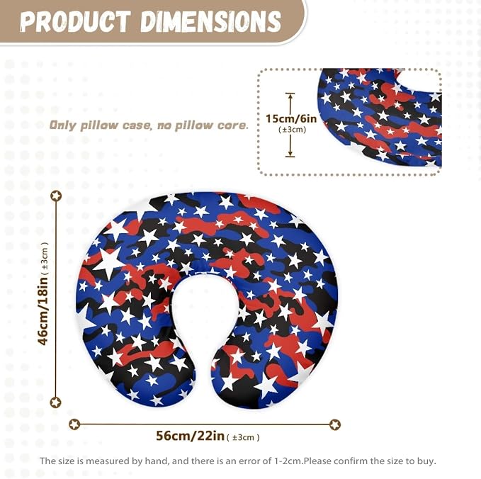 Camo Star Nursing Pillow and Positioner Detachable Newborn Original Breastfeeding Slipcover Case Soft Head Support Protector Cushion Essential with Hidden Zipper Easy Care