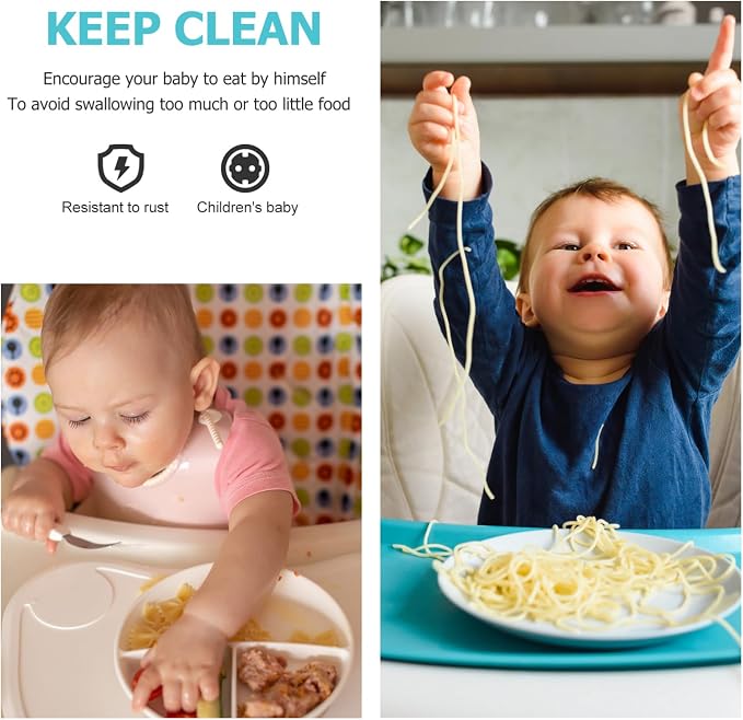 Boys and Girls Utensil Set Boy Girl Spoon and Fork Self-feeding Left-handed Stainless Steel Design