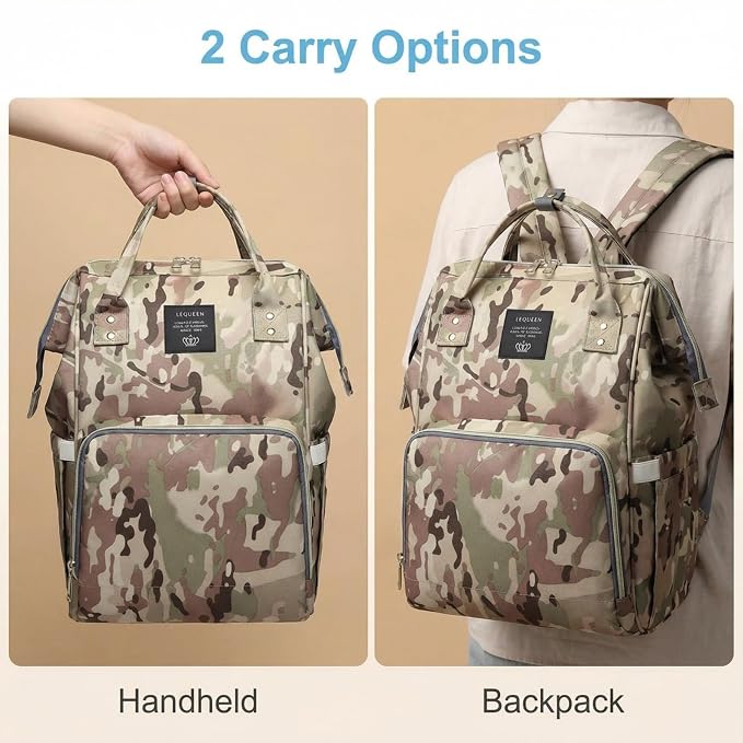 Camo Diaper Bag Backpack Multi-Function Diaper Bag for Baby Care Essentials Waterproof Travel Baby Bag for Mom Dad