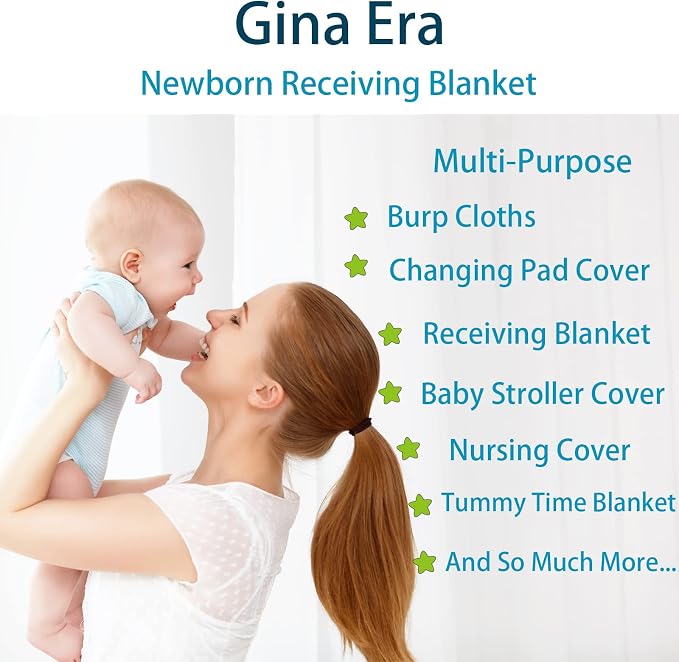 Gina Era Cotton Flannel Receiving Blankets Baby 8 Pcs, Baby Swaddle Blankets, Baby Flannel Blanket 30 X 30 Inch for Boy Girl (Style-15)