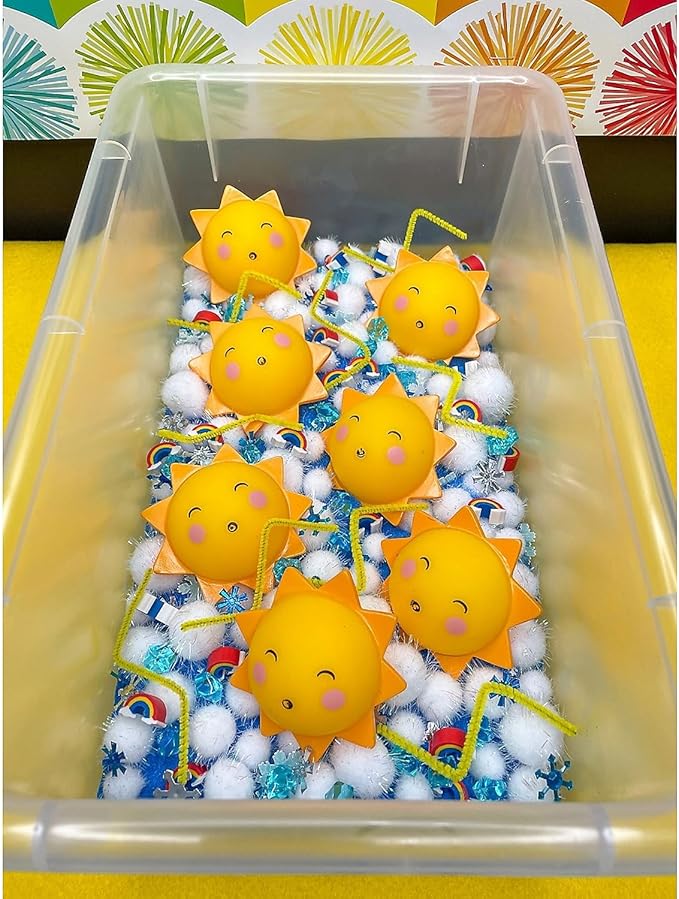 Fun Express You Are My Sunshine Squirts Bath Toys for Kids Ages 1-3 - Baby Bath Toys 12 Pack Bulk Party Favors for Toddler Birthday | Pool Toys Water Toys for Summer Fun | Bathtub Tub Toys for Babies