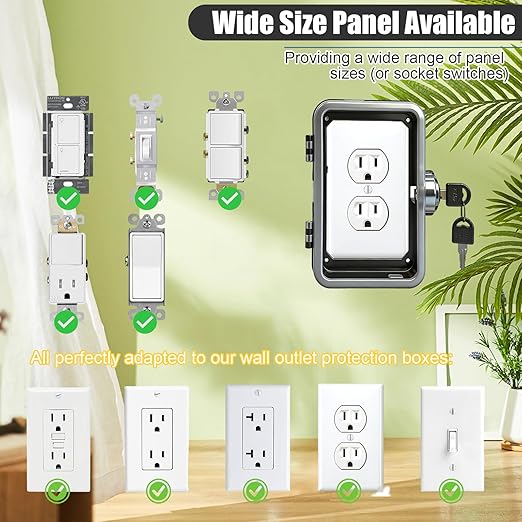 Socket Lock, Child Proof, ABS Bite Resistant Safety Box, Tool-Free Installation Outlet Cover, for Household Baby & Pet Proofing Wall Sockets, 6.69in*4.41in*2.95in (1 PC)