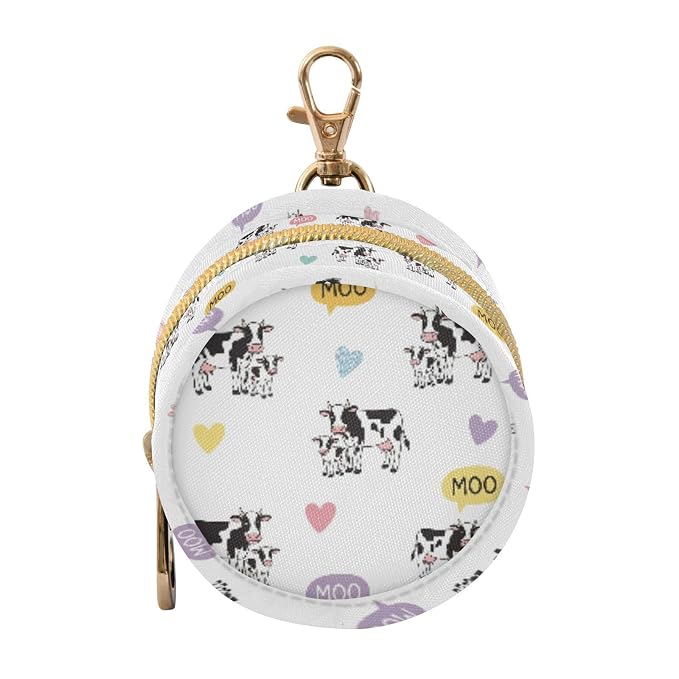 Cow Hearts White Print Pacifier Holder Case for Diaper Bag Portable Travel Pacifier Storage Case with Clip Pacifier Cover Pouch Bag for Outdoor Purse Baby Boys Girls