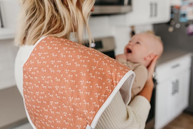 Copper Pearl Premium Baby Burp Cloths - 3-Pack Large Cotton Burp Cloths, Extra Soft Spit Up Rags with 3 Absorbent Layers, Perfect for Baby Boy and Baby Girl Gifts (21" x 10" Size, Atwood Set)