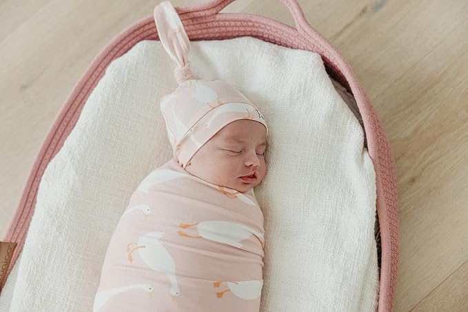 Copper Pearl Baby Swaddle Blanket - Premium Knit Baby Blanket, Large Soft Stretchy Receiving Blankets for Baby Girl, Swaddles for Newborn, Infant, and Toddler (Goosie)