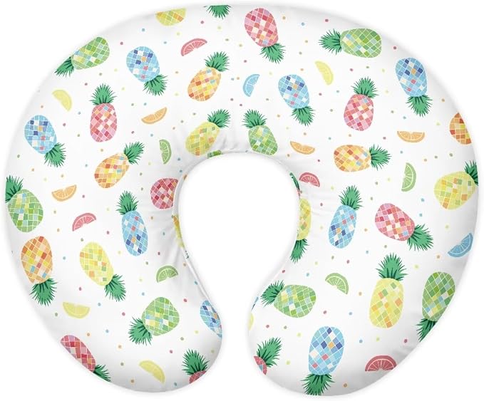 Nursing Pillow Cover, Breastfeeding Pillow Slipcover Fits Nursing Pillow for Baby Boy Girl，for Breastfeeding and Bottle Feeding,Colorful Bineapple