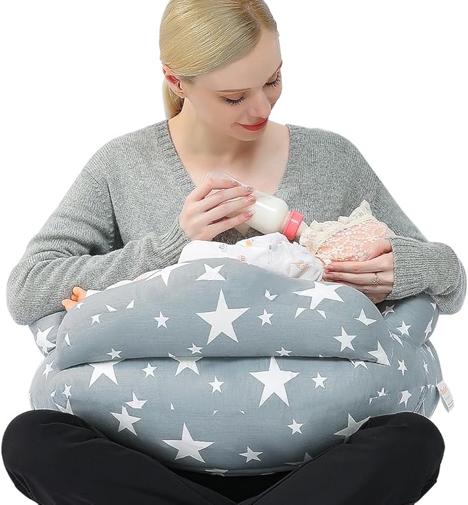 Chilling Home Nursing Pillow for Breastfeeding, Adjustable Nursing Pillow Breast Feeding Pillow Bottle Feeding, Breastfeeding Essentials for Newborn, Removable Cover