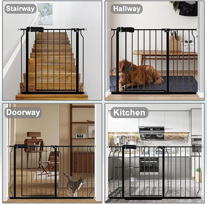 Fairy Baby Extra Wide Baby Gate 85.8-90.5 Inch Wide, Walk Through Pressure Mounted No Drill for Doorways, Long and Large Tension Gate for Pet and Kids