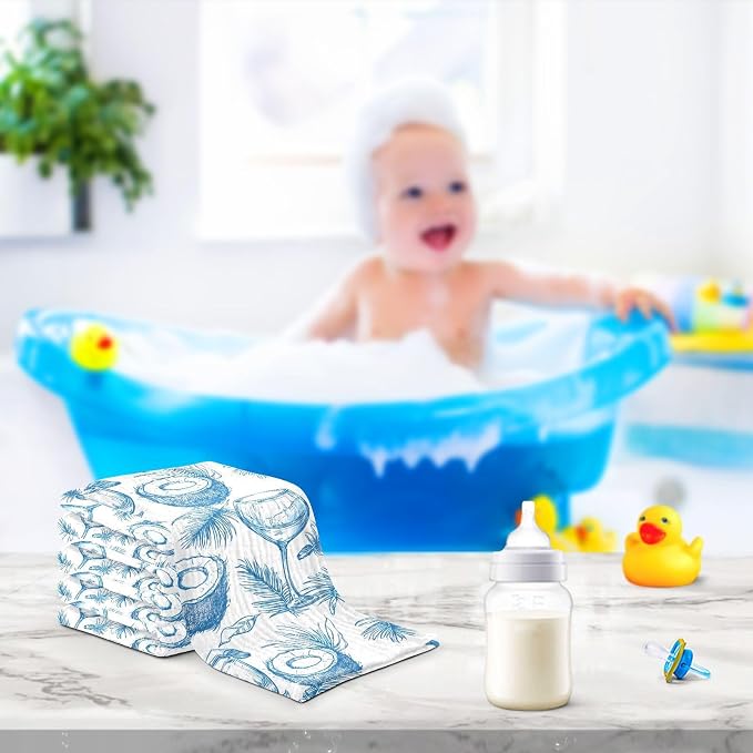 vvfelixl Baby Muslin Washcloths Wine Beach Party Baby Burp Cloths Cotton Babys Face Towel for Newborn Infants Boys Girls Soft and Absorbent 11.8 X 11.8 in, 3 Pack