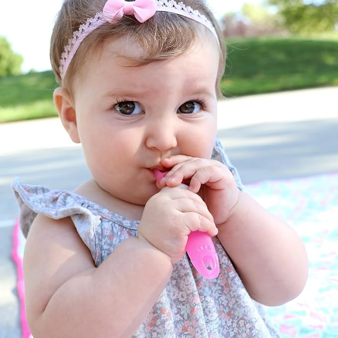 ChooMee FlexiDip Silicone Baby Learning Utensil | 4 Months + Baby Led Weaning | Flat Head Spoon with Firm Handle | Designed in USA, BPA Free, Premium Grade Platinum Silicone | 2 CT Pink Purple
