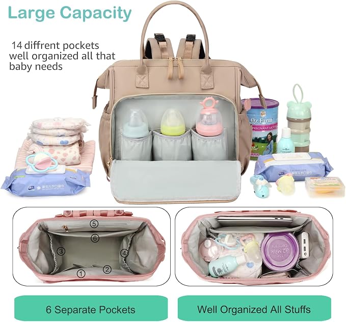 LORADI Large Diaper Bag Tote, Hospital Bag, Baby Shower Gifts