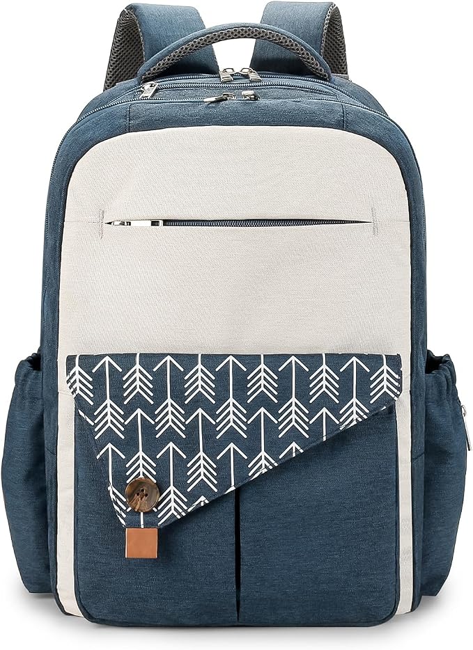 SONARIN Large Capacity Multi-Pocket Diaper Bag Backpack Waterproof Nappy Changing Bag Travel Mummy Bag with Stroller Straps(Blue)