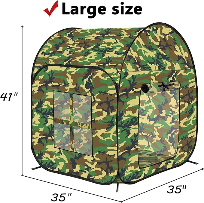 Kids Military Pop Up Play Tent, Army Camouflage Collapsible Playhouse for Kids，Indoor Outdoor Portable Play Tent for Children